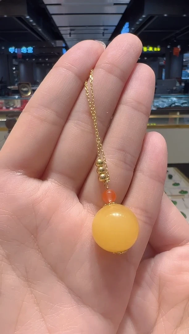 【闪购商品】蜜蜡颈饰银S925镶嵌39////////