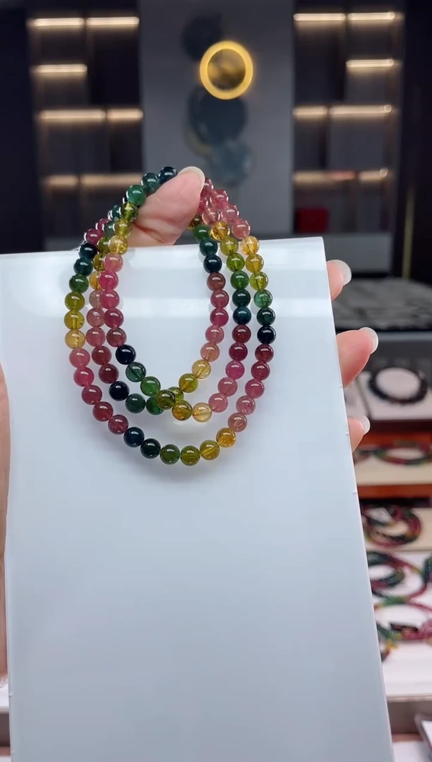 未镶嵌老矿碧玺三圈手串5mm+碧玺（多样性发一条）Q