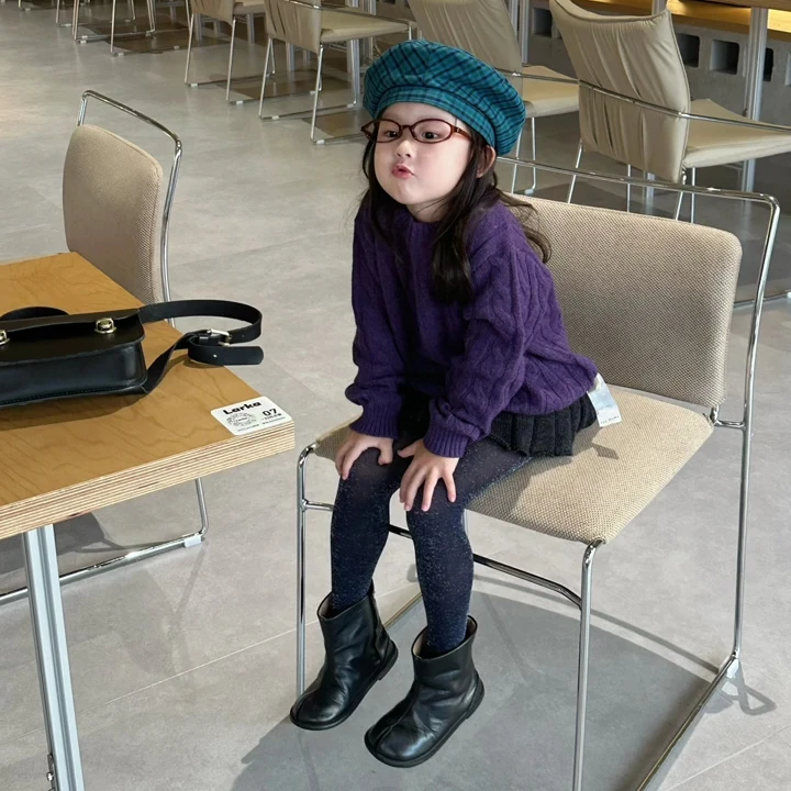 甜小七女童2025秋冬新款韩版洋气学院风套头毛衣百褶裙休闲套装