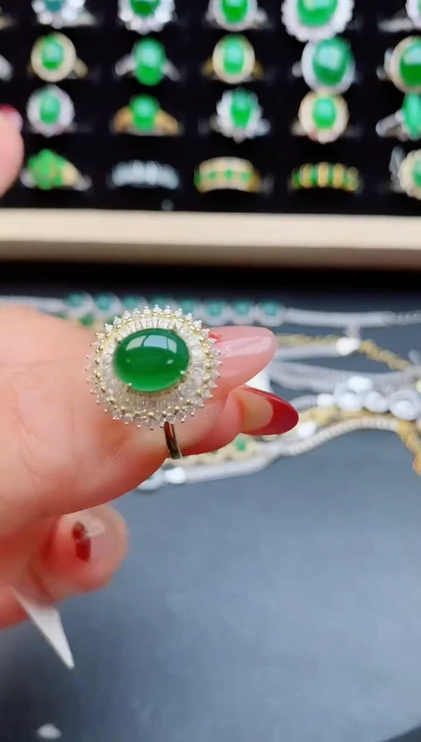 【闪购商品】翡翠戒指银S925镶嵌321321