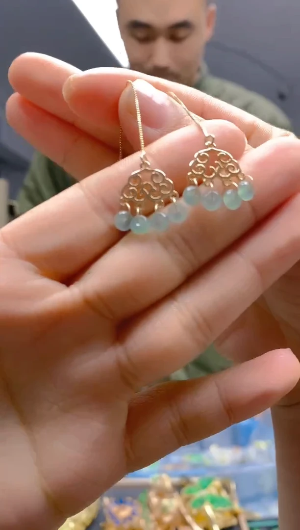 【闪购商品】翡翠耳饰合金190翡翠耳线