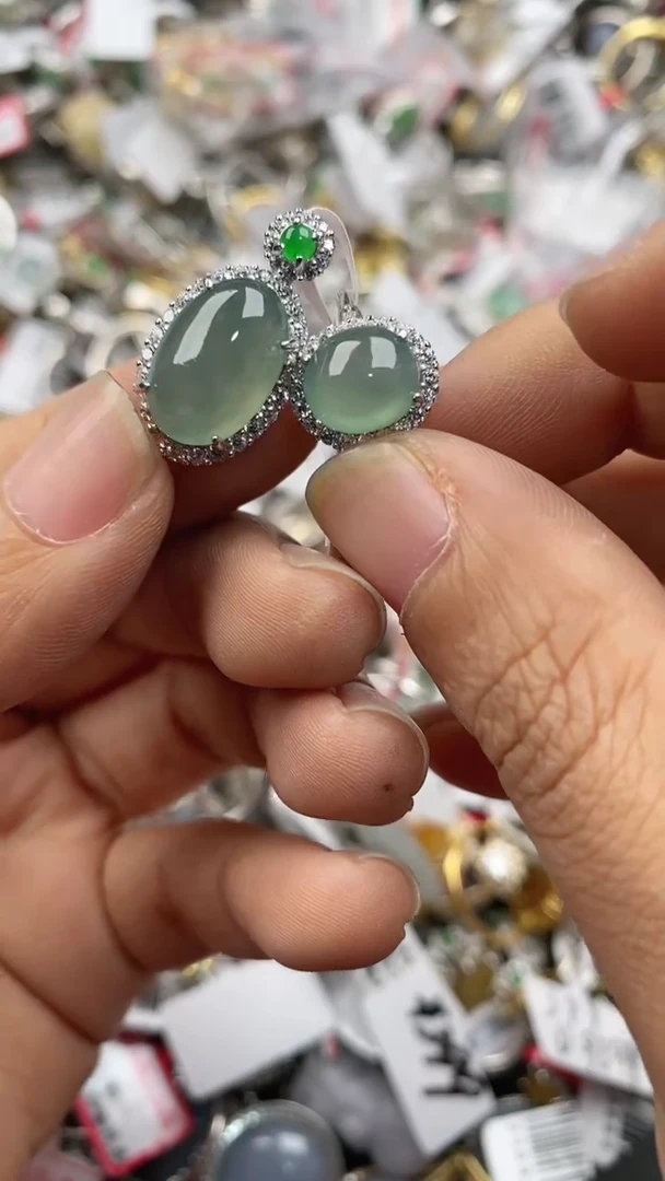 银S925镶嵌戒指翡翠999              3