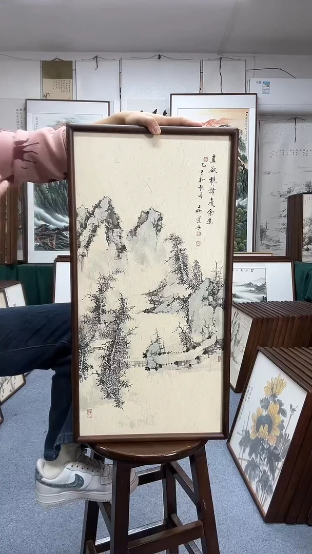 国画国画手绘实木画框京东包邮