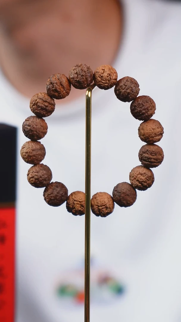 檀香木手串/手链w***sSG040 印度老山檀貔貅雕刻单圈手串