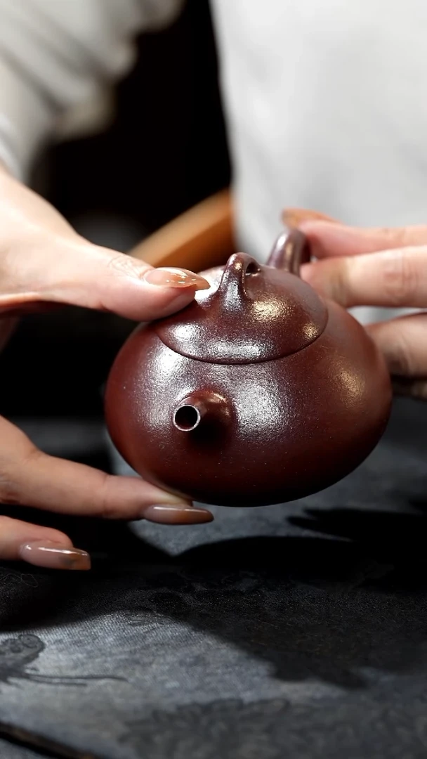 茶壶紫砂生**_柴烧桃花紫泥乳瓢150cc