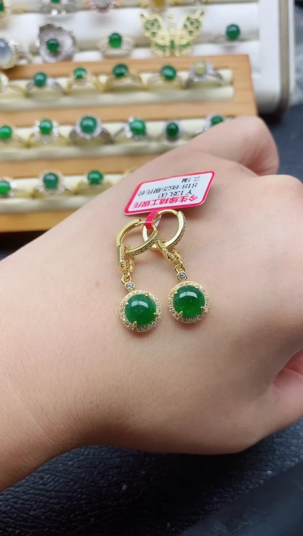 银S925镶嵌戒指翡翠1