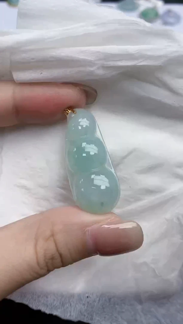 【闪购商品】翡翠颈饰18K金镶嵌天然缅甸翡翠A货