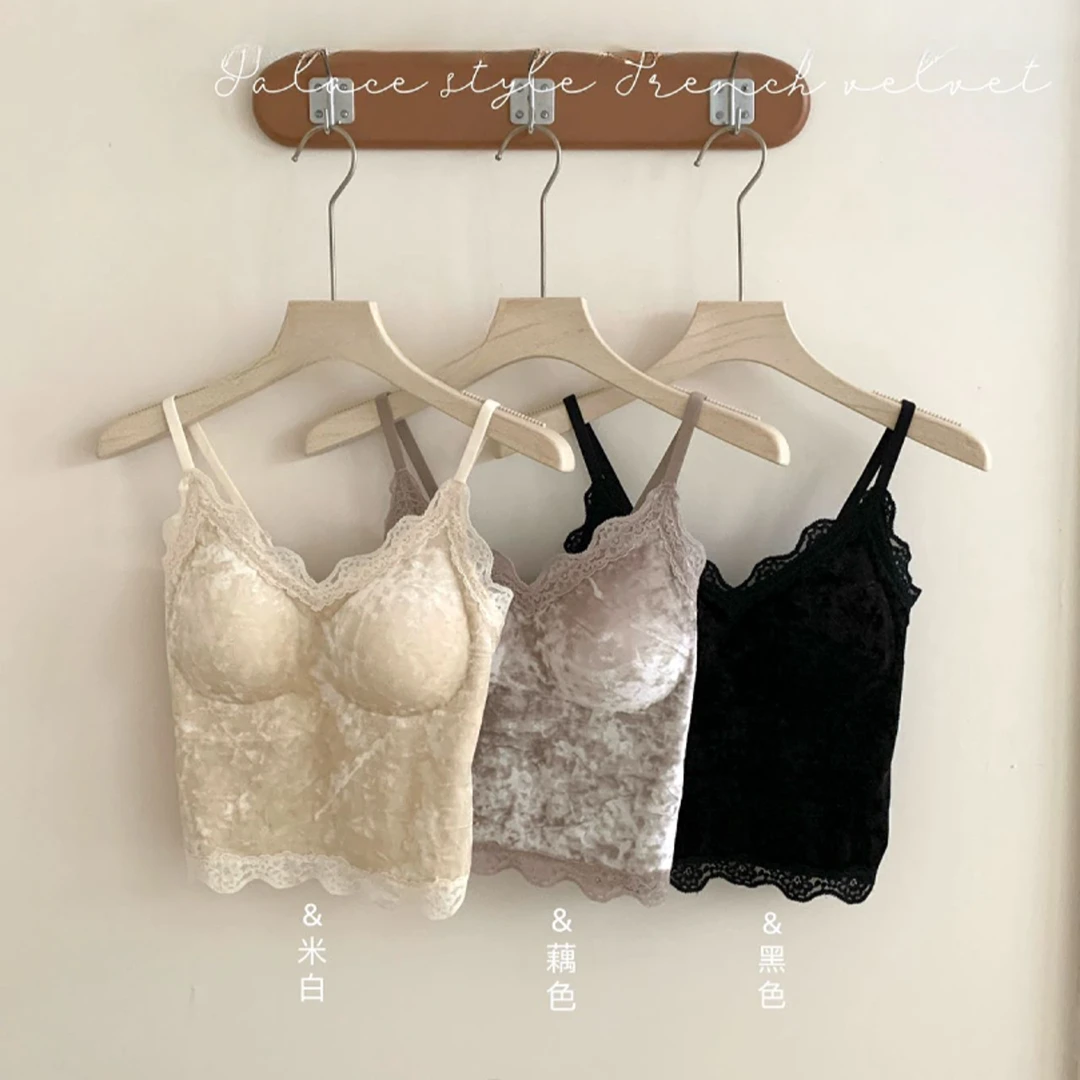 【叶子服饰】早秋新款性感丝绒花纹美背8058