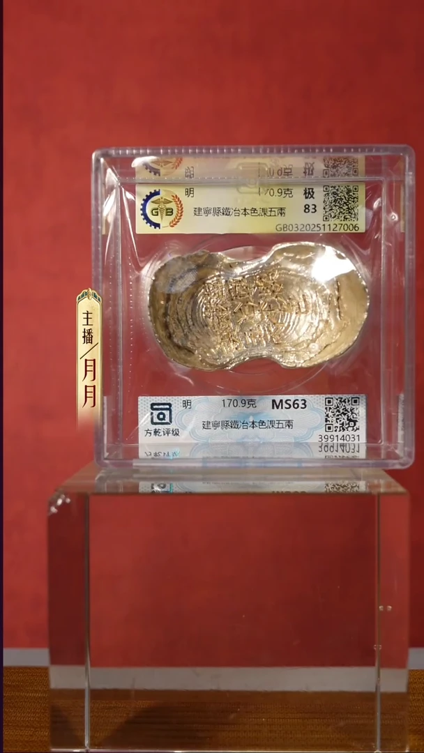 银福*源Y【银锭建寧縣鐵冶本色課五兩  170.9g】