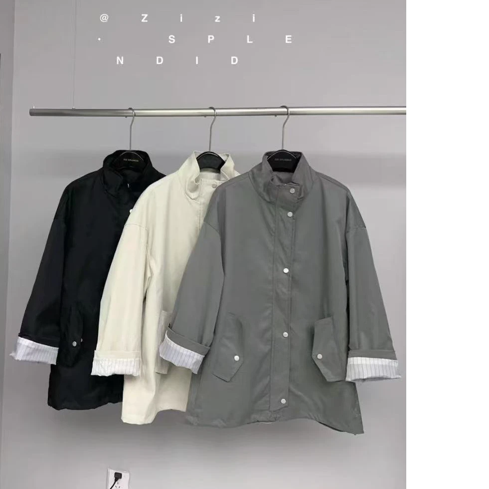 002纯色百搭女士春款外套