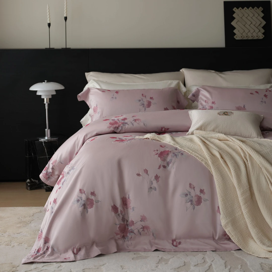 馥洛尔丨兰精天丝棉色织提花雅奢高级亲肤裸睡细腻柔软四件套