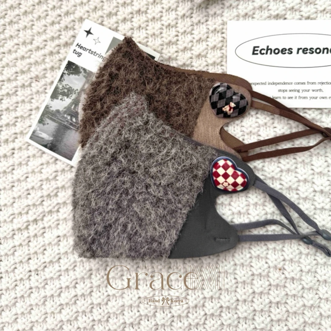 「街拍韩女口罩」韩国 2024 秋冬新款街拍口罩