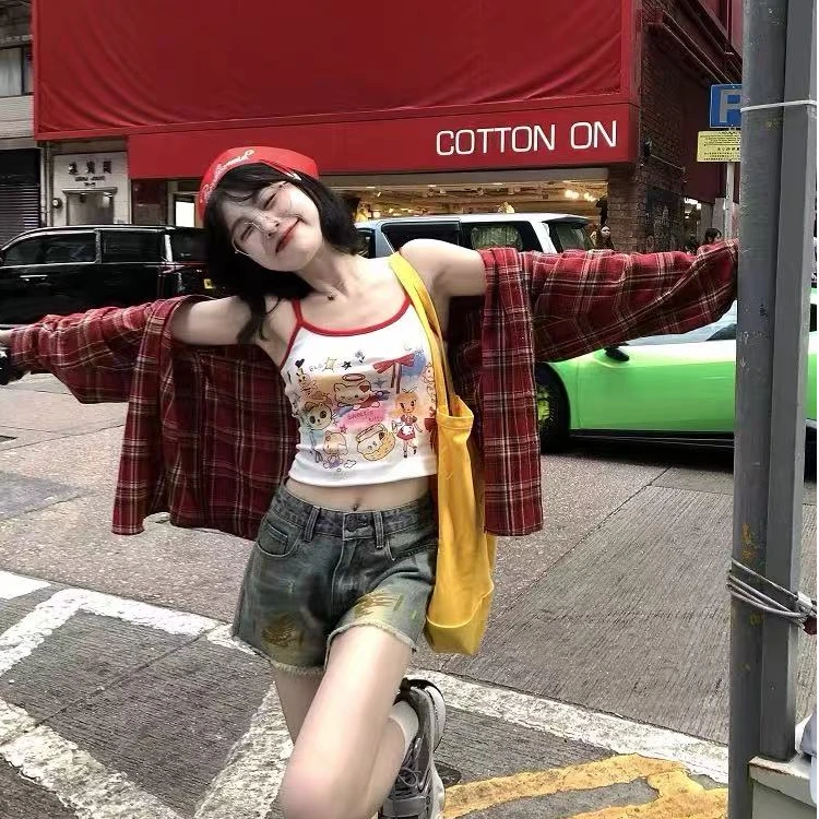 无运险【JIAXUPANG】韩系妹妹两件套(衬衫+吊带)