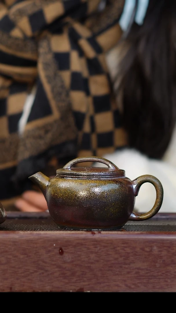 茶壶紫砂柴烧紫砂 天青汉瓦180cc