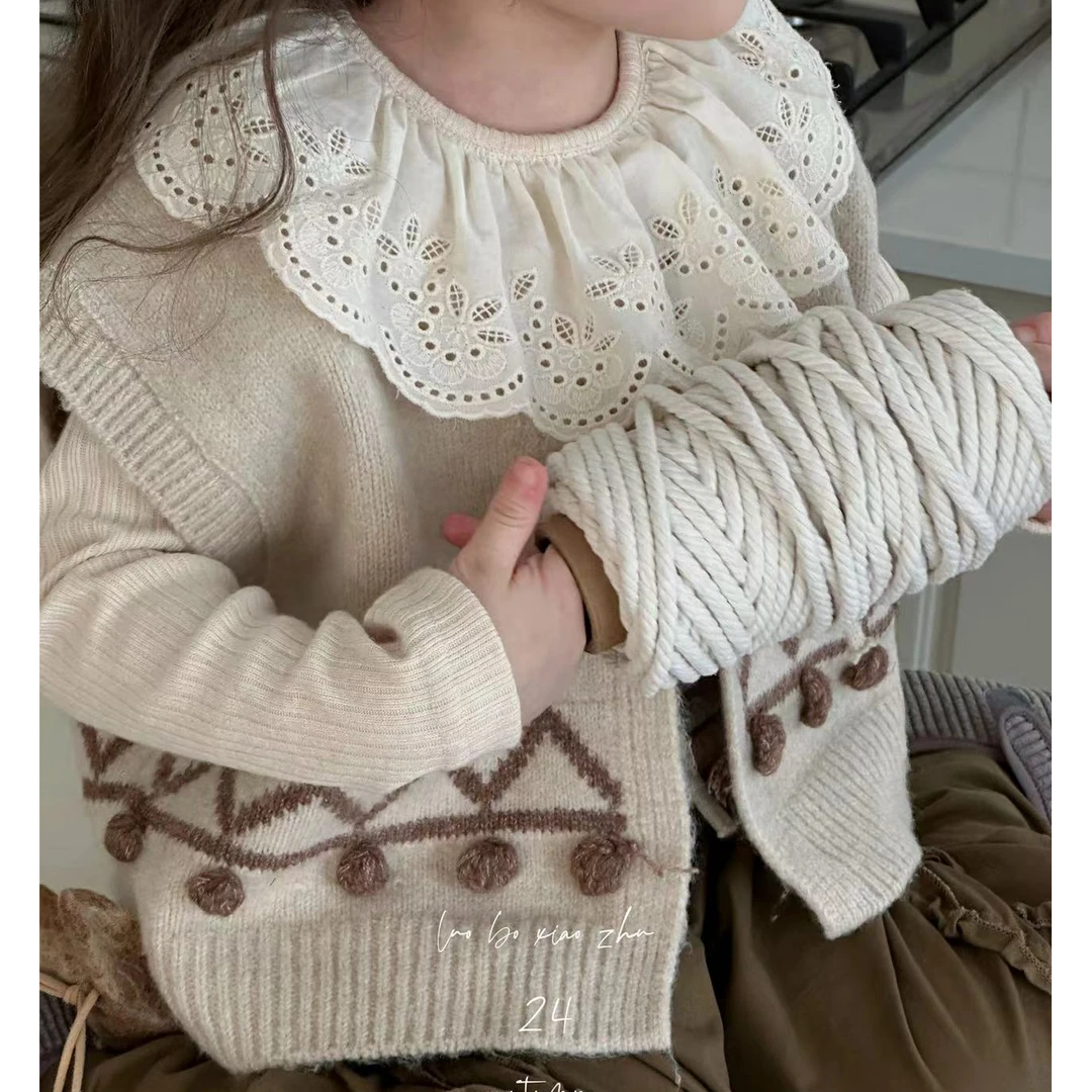 【偏小以括号为准】森系韩版女童针织马甲