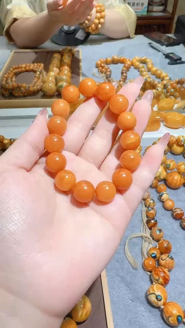 蜜蜡颈饰未镶嵌167天然蜜蜡珠宝奇石全都保真