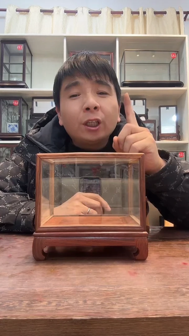 红酸枝木类木头款勿****本152玻璃罩