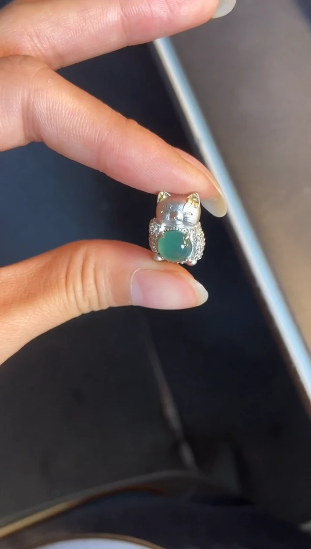 吊坠(不含链)银S925镶嵌翡翠1