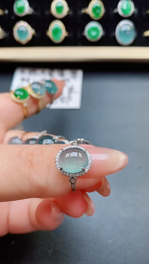 翡翠戒指银S925镶嵌321321