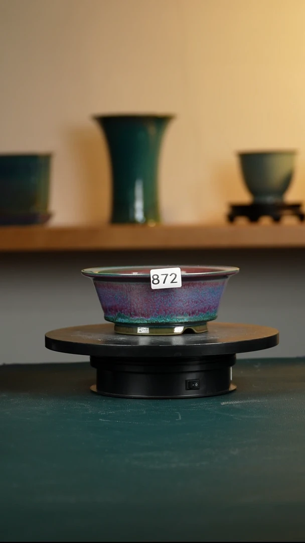 海*872纯手工窑变花盆高6.3/5口径16/13