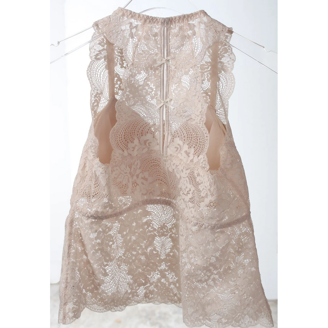 轻奢长款抗勾丝蕾丝免穿文胸美背夏季无钢圈薄胸罩背心吊带有大码