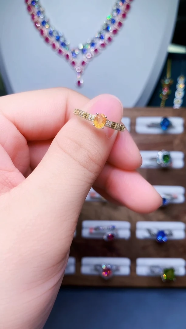 【闪购商品】石榴石（芬达石）戒指银S925镶嵌2-155