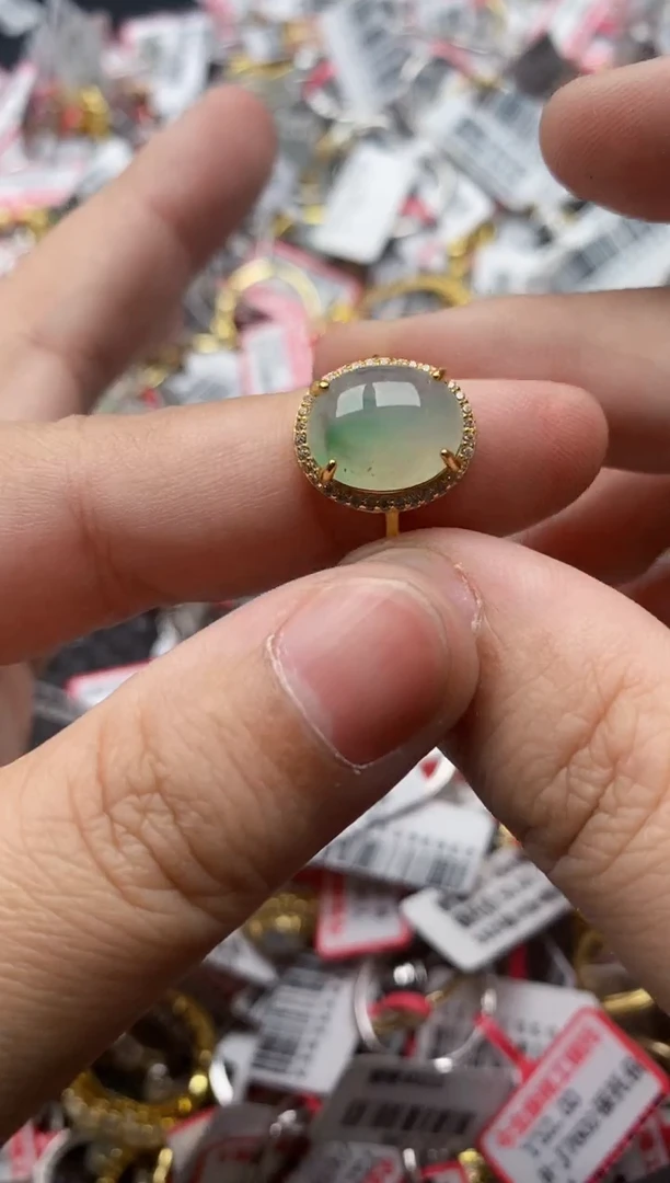 【闪购商品】翡翠戒指银S925镶嵌666666---10