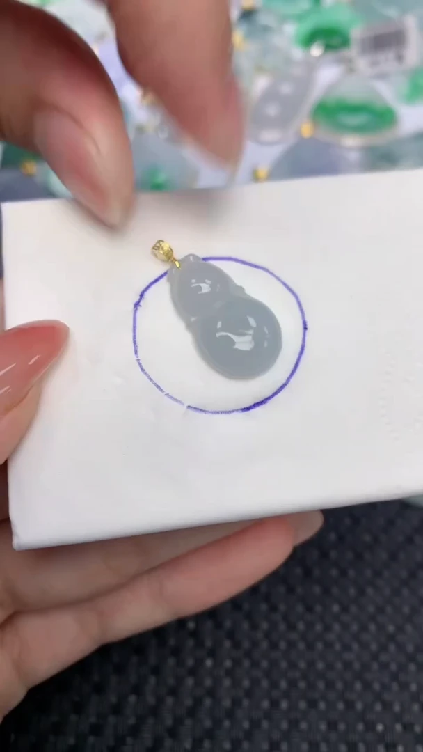翡翠18K金镶嵌颈饰天然翡翠a货