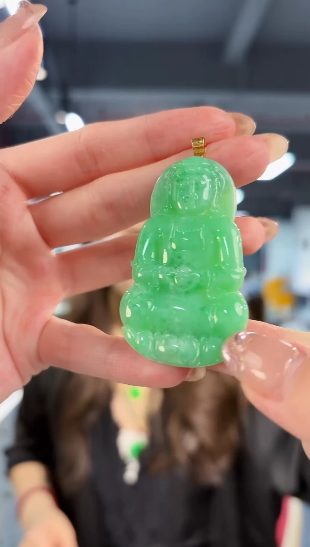 【闪购商品】翡翠颈饰18K金镶嵌缅料A货/支持复检/一件