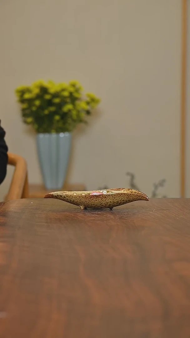 23#茶则 豆绿釉 微瑕 无款