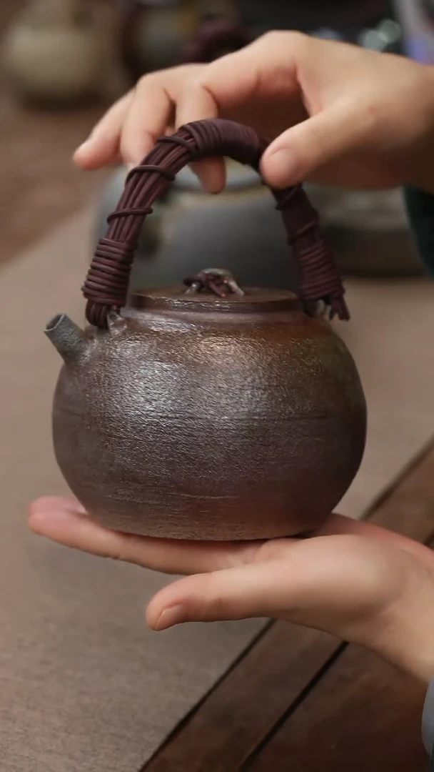 茶壶紫砂大号提梁藤编煮水壶