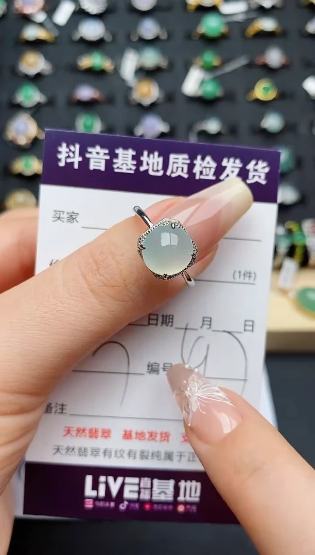 翡翠戒指银S925镶嵌............
