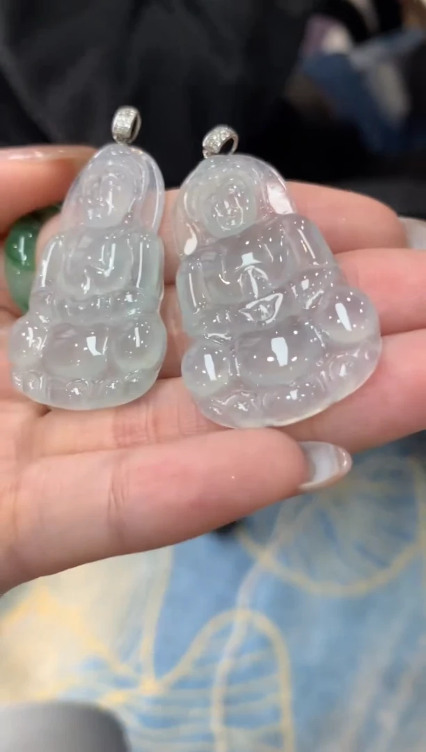 【闪购商品】翡翠18K金镶嵌吊坠(不含链)观音多样性发货1件