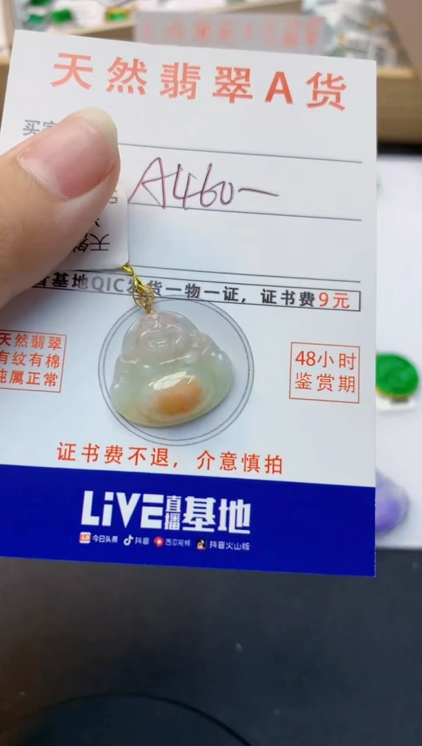 颈饰18K金镶嵌翡翠天然缅甸A货翡翠