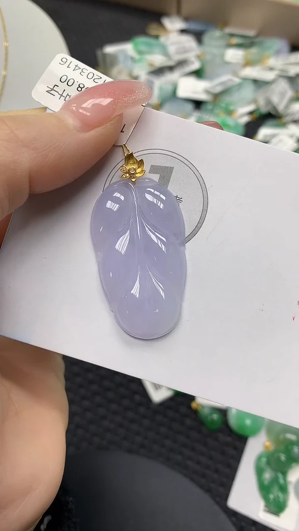 颈饰18K金镶嵌翡翠11111111111