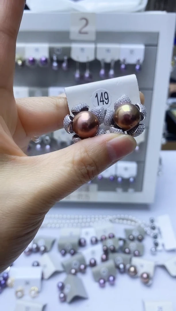 【闪购商品】淡水珍珠耳饰银S925镶嵌149