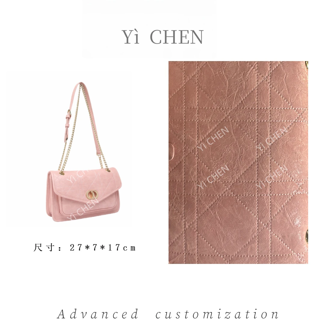 【Yì CHEN】BF-66302-樱花粉 漆皮轻奢时尚女士新款手提单肩斜挎包