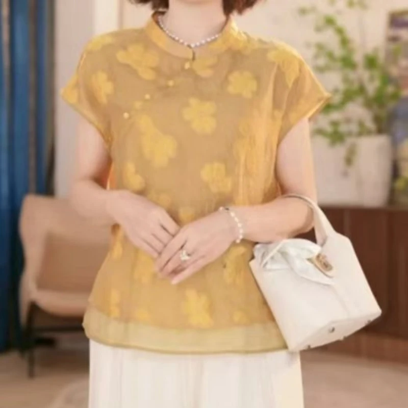 夏季新款短袖女时尚显瘦新中式复古国风