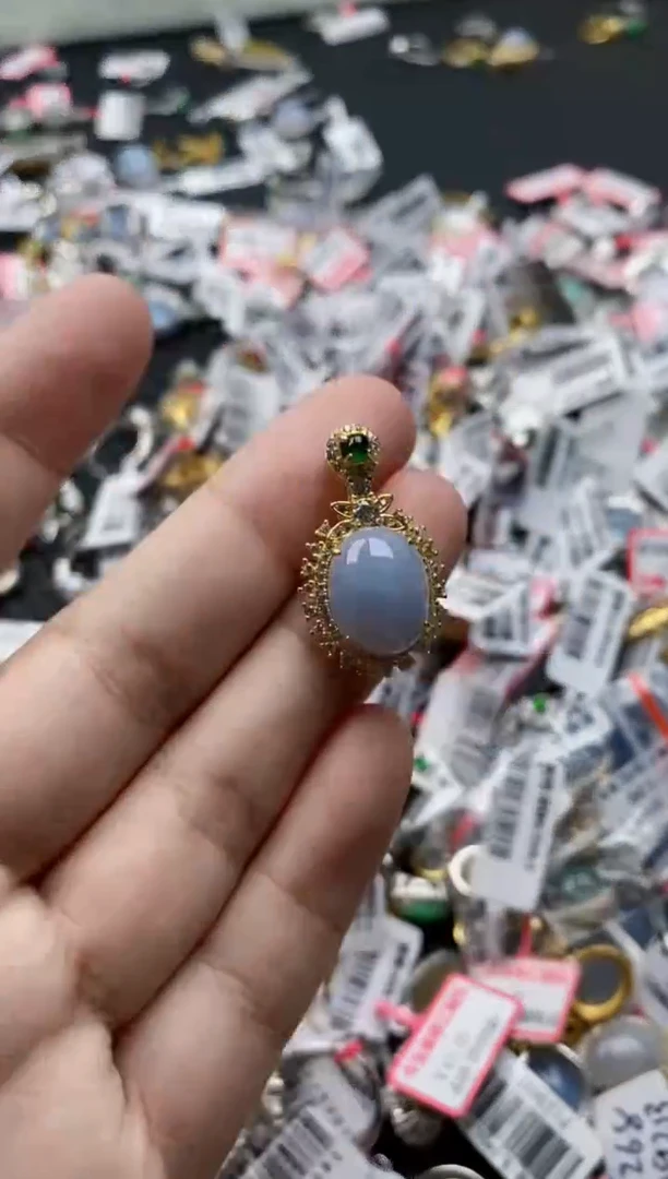 翡翠戒指银S925镶嵌55555---6