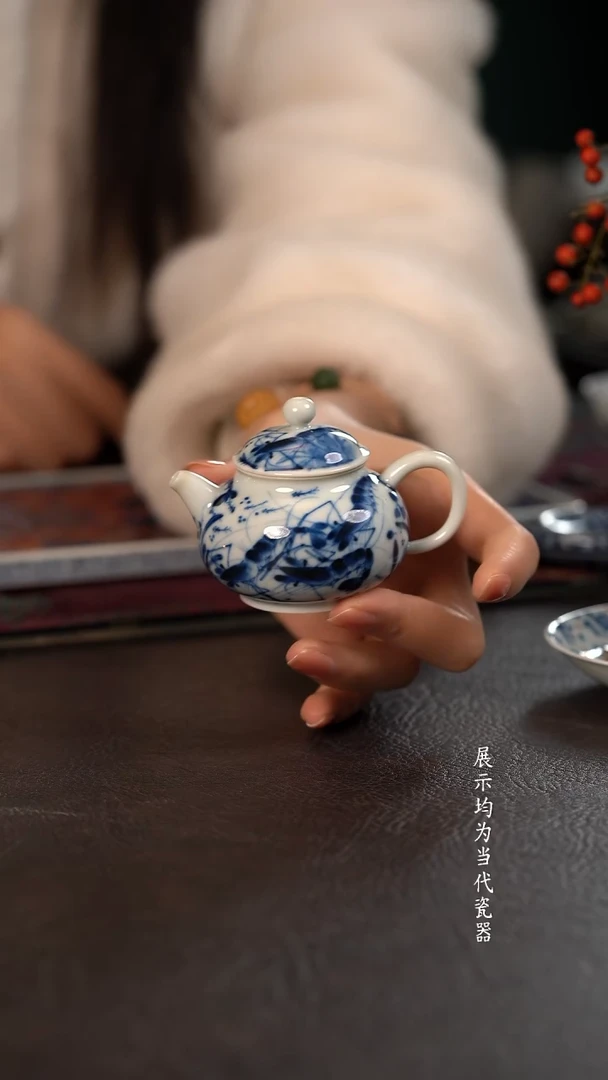 柴窑洪印慕明虾趣小小壶