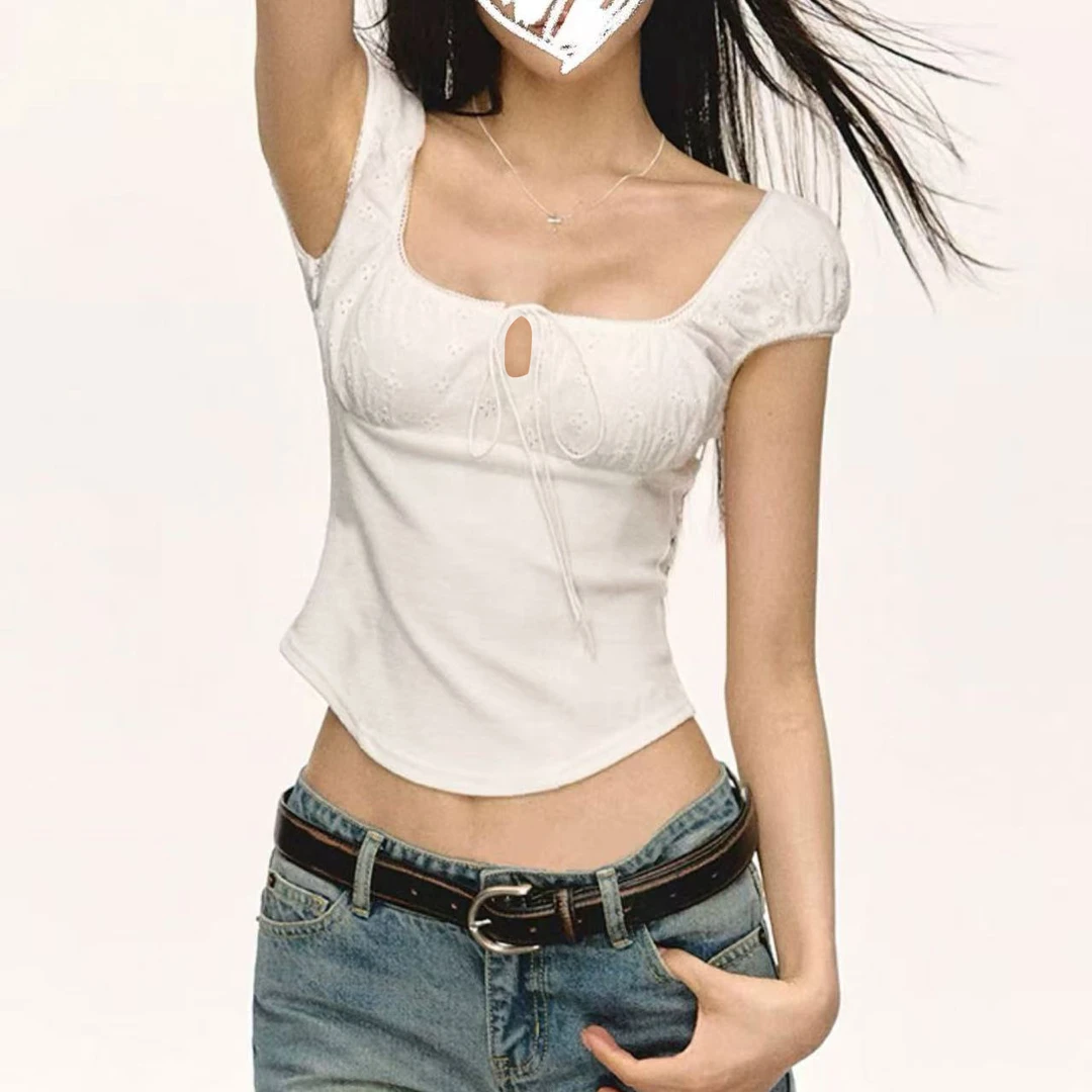 美式复古辣妹修身设计感短袖T恤女夏季新款显瘦上衣