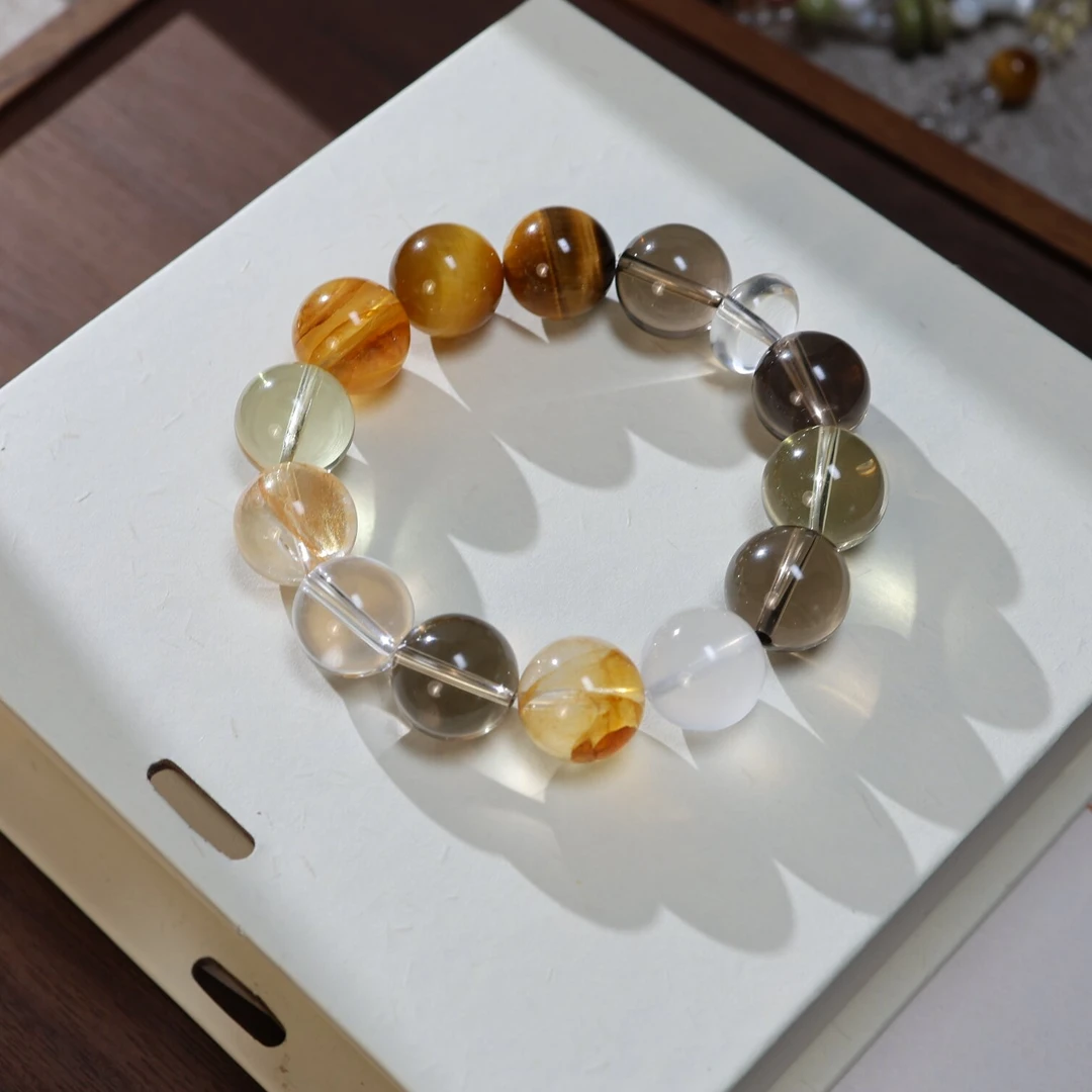 丰收【王火火】天然水晶设计款女小众精致时尚百搭多样性发一