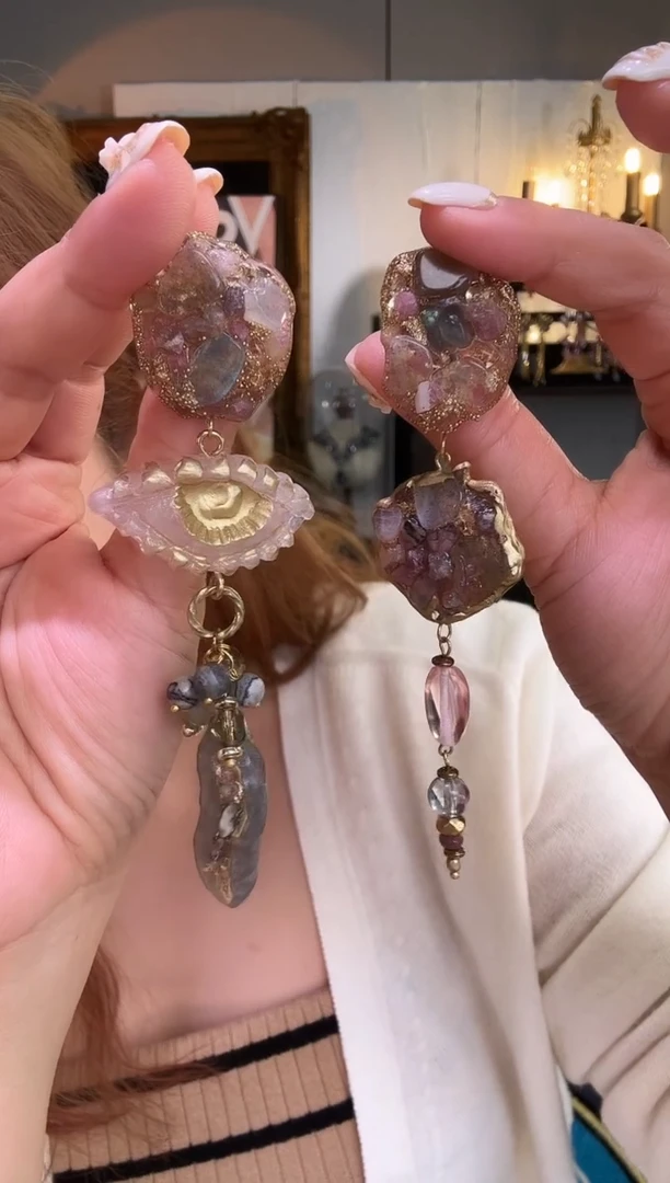 铜合金无macha粉耳环