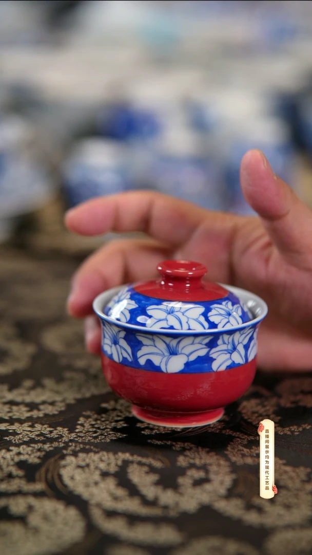 杯子陶景德镇手工手绘柴窑茶具U142