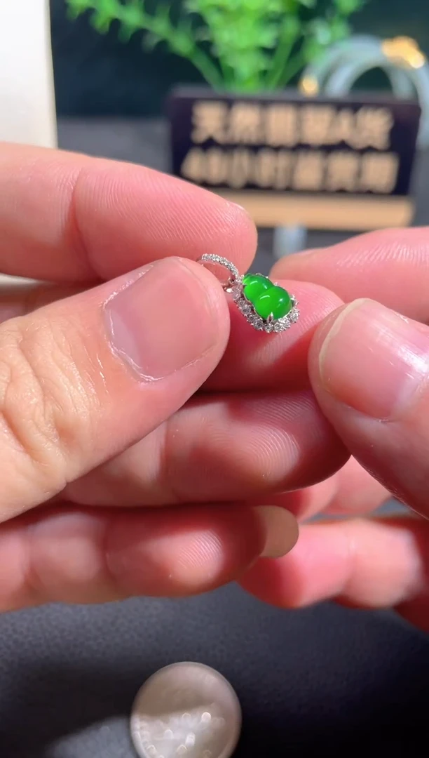 翡翠18K金镶嵌颈饰翡翠