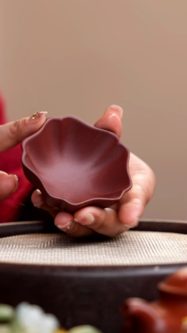 【闪购商品】紫砂茶壶紫泥菱花杯