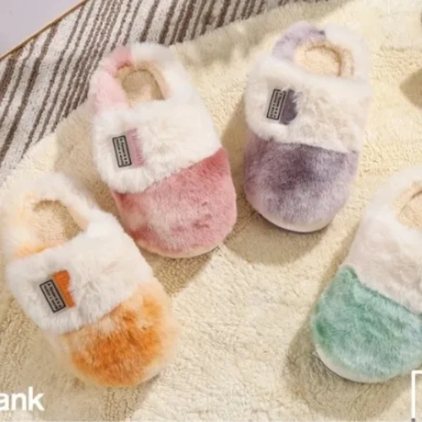 65781/75781大嘴猴扎染拼接家居棉拖鞋