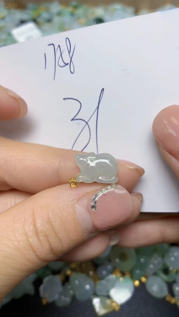 【闪购商品】翡翠挂件18K金镶嵌 天然翡翠A货1