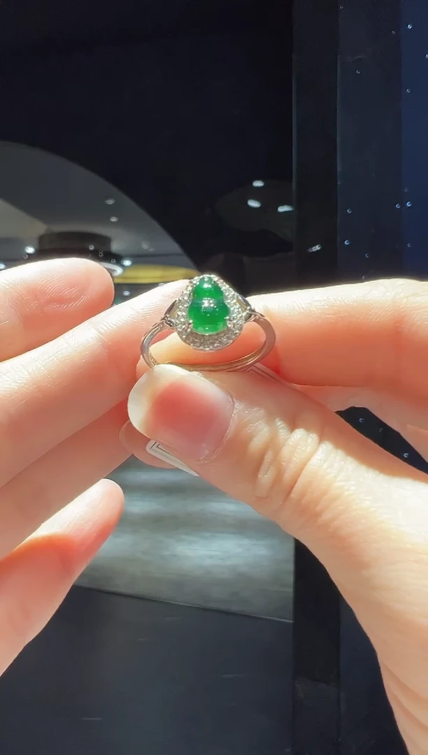 【闪购商品】翡翠戒指银S925镶嵌67】