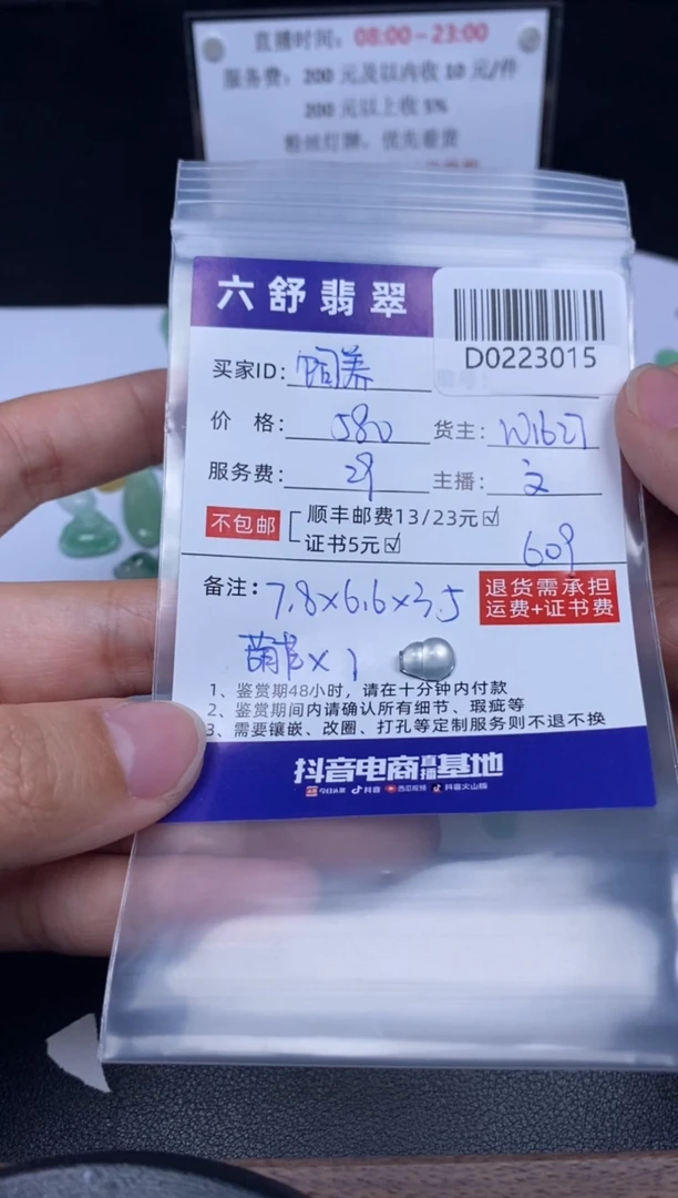 【闪购商品】翡翠吊坠(不含链)未镶嵌D0223015